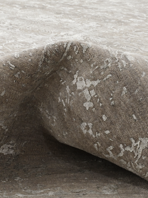 Kavi Wool & Bamboo Silk Hand-Knotted Rug - Stone Grey