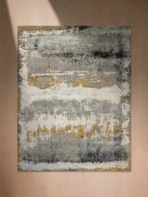 Ardell Hand-Knotted Wool & Bamboo Silk Rug - Grey