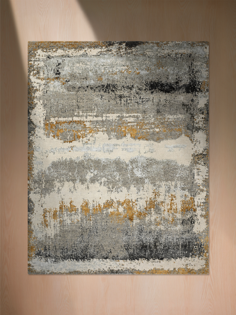 Ardell Hand-Knotted Wool & Bamboo Silk Rug - Grey