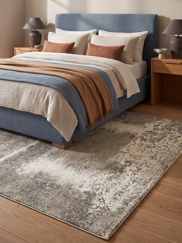 Mavelle Hand-Knotted Wool & Bamboo Silk Rug - Khaki