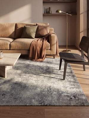Nerith Hand-Knotted Wool & Bamboo Silk Rug - Grey