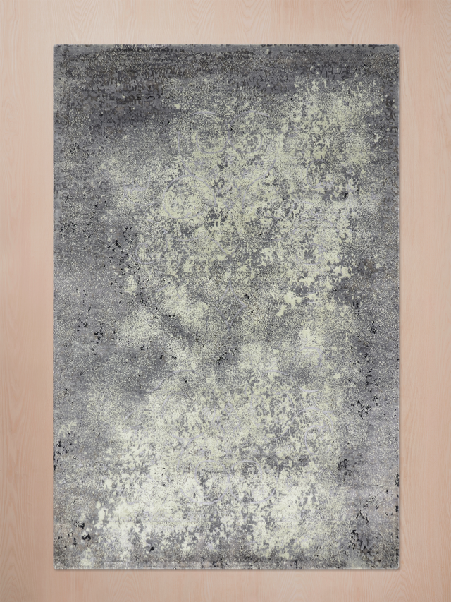 Nerith Hand-Knotted Wool & Bamboo Silk Rug - Grey