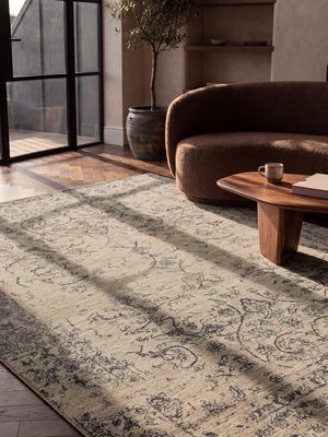 Veda Wool & Bamboo Silk Hand-Knotted Rug - Khaki