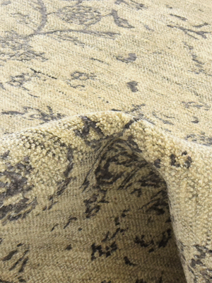 Veda Wool & Bamboo Silk Hand-Knotted Rug - Khaki