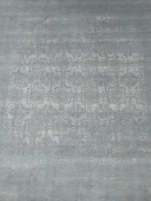Tirren Hand-knotted Wool & Bamboo Silk Rug - Folkstone Grey