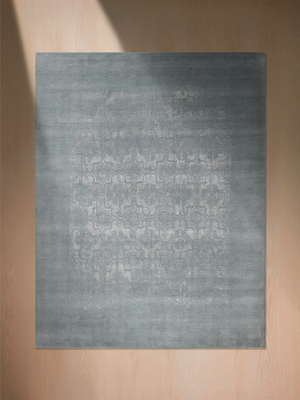 Tirren Hand-knotted Wool & Bamboo Silk Rug - Folkstone Grey