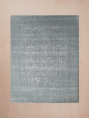 Tirren Hand-knotted Wool & Bamboo Silk Rug - Folkstone Grey