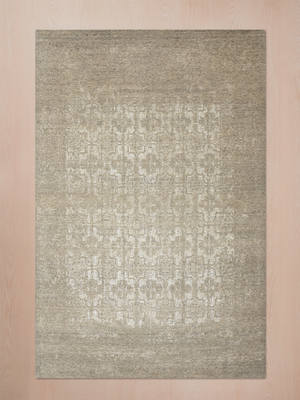 Kavi Wool & Bamboo Silk Hand-Knotted Rug - Khaki