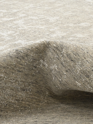Kavi Wool & Bamboo Silk Hand-Knotted Rug - Khaki