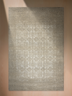 Kavi Wool & Bamboo Silk Hand-Knotted Rug - Khaki