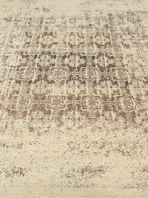 Kavi Wool & Bamboo Silk Hand-Knotted Rug - Off White