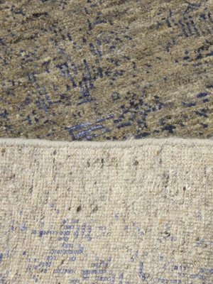 Corven Hand-knotted Wool & Bamboo Silk Rug - Khaki