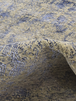 Corven Hand-knotted Wool & Bamboo Silk Rug - Khaki