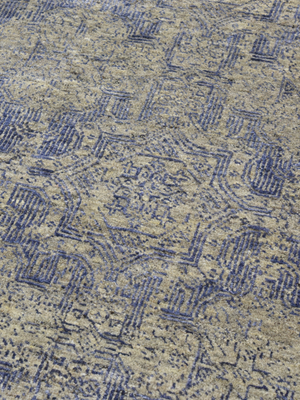 Corven Hand-knotted Wool & Bamboo Silk Rug - Khaki