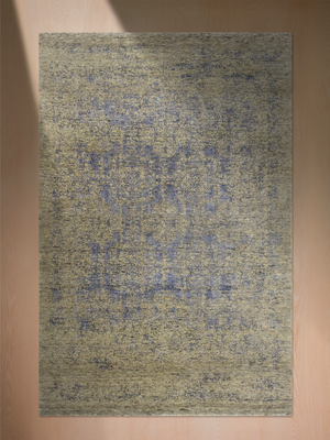 Corven Hand-knotted Wool & Bamboo Silk Rug - Khaki