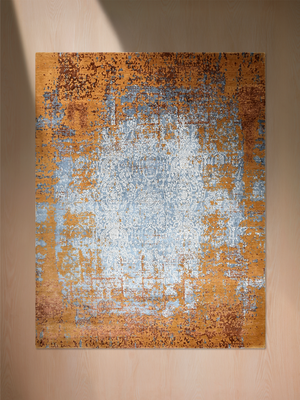 Oryn Hand-knotted Wool & Bamboo Silk Rug - Rust