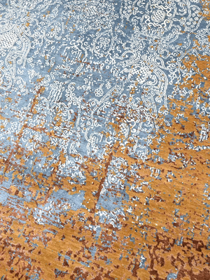 Oryn Hand-knotted Wool & Bamboo Silk Rug - Rust