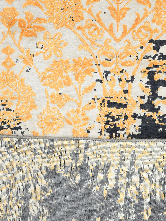 Ravell Hand-Knotted Wool & Bamboo Silk Rug - Charcoal