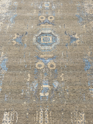 Calder Hand-knotted Wool & Bamboo Silk Rug - Khaki