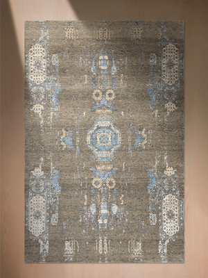 Calder Hand-knotted Wool & Bamboo Silk Rug - Khaki