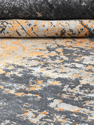 Isven Hand-knotted Wool & Bamboo Silk Rug - Charcoal