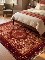 Zafira Hand-Knotted Wool & Bamboo Silk Rug - Burgundy
