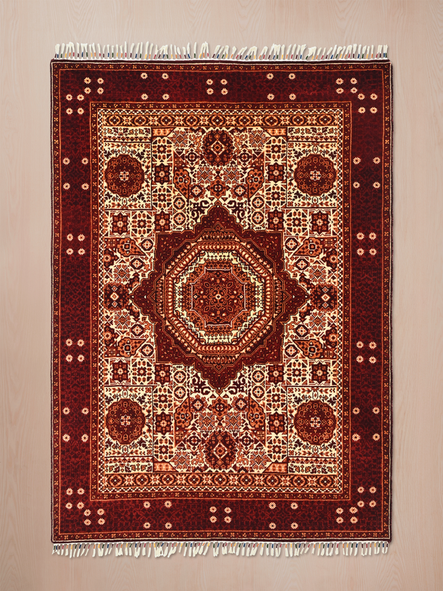 Zafira Hand-Knotted Wool & Bamboo Silk Rug - Burgundy