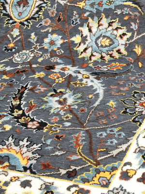 Kavro Hand-Knotted Wool & Bamboo Silk Persian Rug - Grey