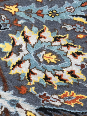 Kavro Hand-Knotted Wool & Bamboo Silk Persian Rug - Grey