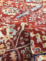 Kavro Hand-Knotted Wool & Bamboo Silk Rug - Burgundy