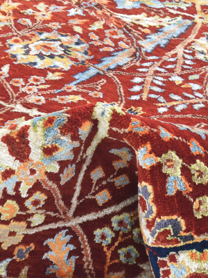 Kavro Hand-Knotted Wool & Bamboo Silk Persian Rug - Burgundy
