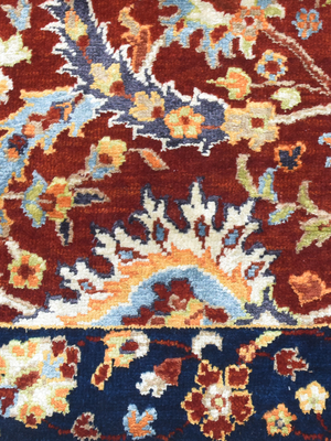 Kavro Hand-Knotted Wool & Bamboo Silk Persian Rug - Burgundy