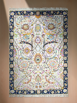 Kavro Hand-Knotted Wool & Bamboo Silk Persian Rug - Off-White