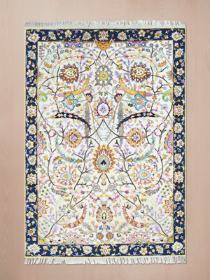 Kavro Hand-Knotted Wool & Bamboo Silk Persian Rug - Off-White