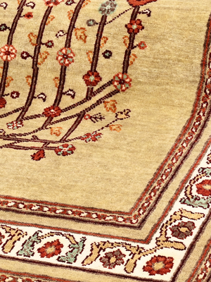 Sarev Hand-Knotted Wool & Bamboo Silk Persian Rug - Sand