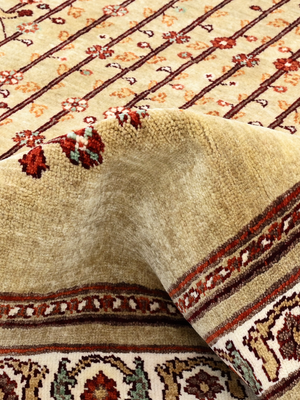 Sarev Hand-Knotted Wool & Bamboo Silk Persian Rug - Sand