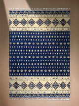 Virel Hand-Knotted Wool & Bamboo Silk Rug - Blue