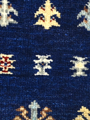 Virel Hand-Knotted Wool & Bamboo Silk Persian Rug - Blue