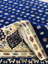 Virel Hand-Knotted Wool & Bamboo Silk Rug - Blue