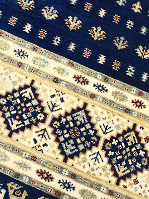 Virel Hand-Knotted Wool & Bamboo Silk Persian Rug - Blue