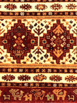Virel Hand-Knotted Wool & Bamboo Silk Rug - Burgundy