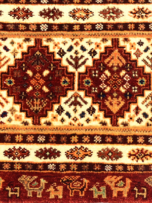Virel Hand-Knotted Wool & Bamboo Silk Persian Rug - Burgundy
