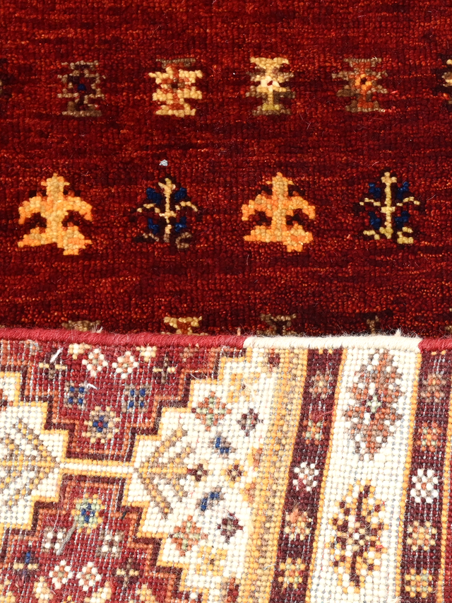 Virel Hand-Knotted Wool & Bamboo Silk Rug - Burgundy
