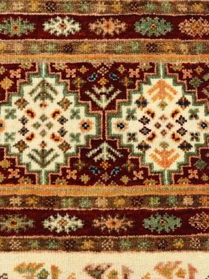 Virel Hand-Knotted Wool & Bamboo Silk Persian Rug - Cream
