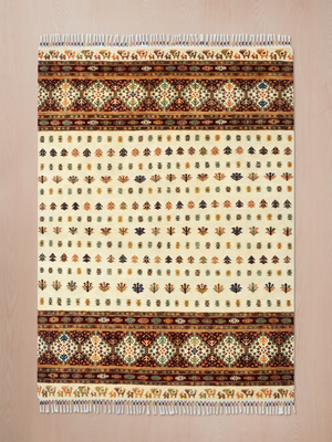 Virel Hand-Knotted Wool & Bamboo Silk Persian Rug - Cream
