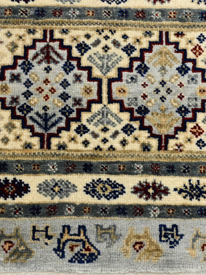 Virel Hand-Knotted Wool & Bamboo Silk Persian Rug - Grey