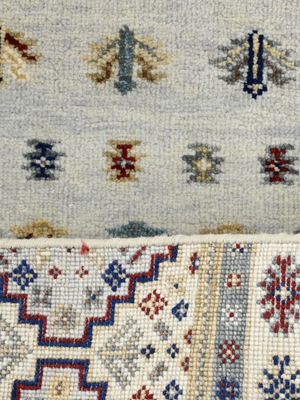 Virel Hand-Knotted Wool & Bamboo Silk Persian Rug - Grey
