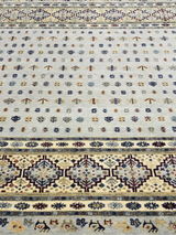 Virel Hand-Knotted Wool & Bamboo Silk Rug - Grey