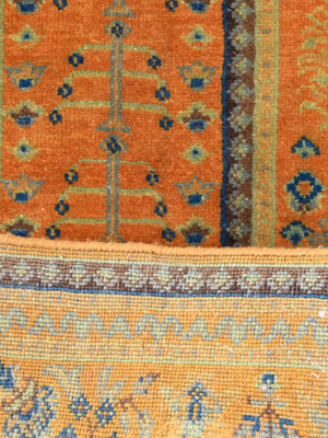 Kovra Hand-Knotted Wool & Bamboo Silk Persian Rug - Orange