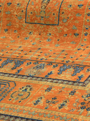 Kovra Hand-Knotted Wool & Bamboo Silk Persian Rug - Orange